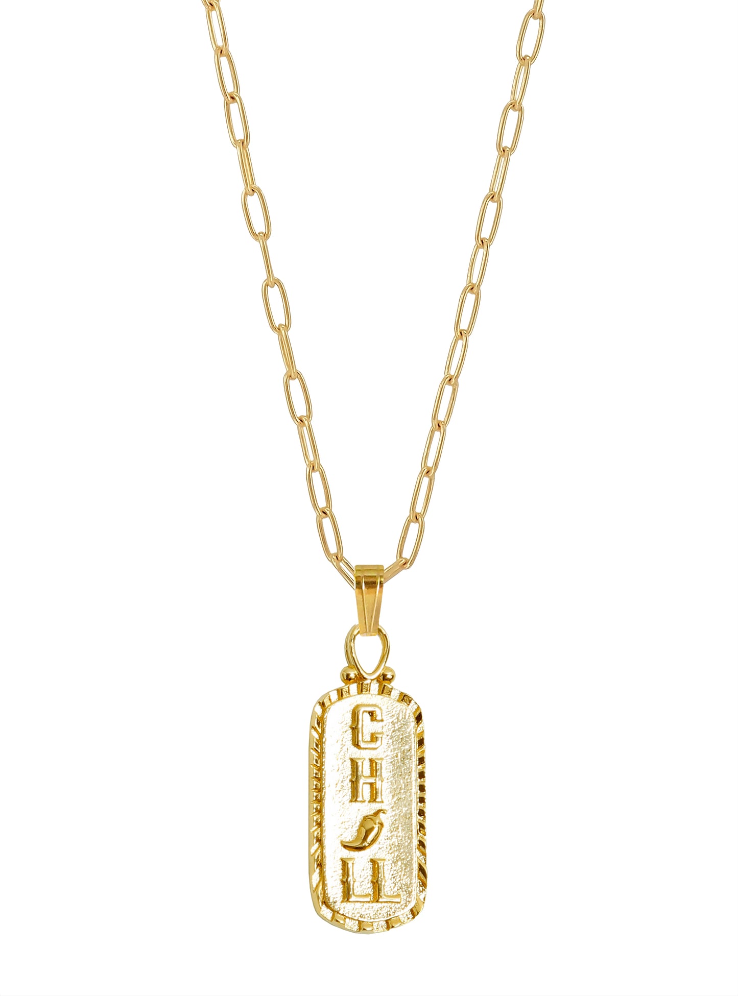 Chill Talisman Necklace, Gold plated Silver, Gender Neutral