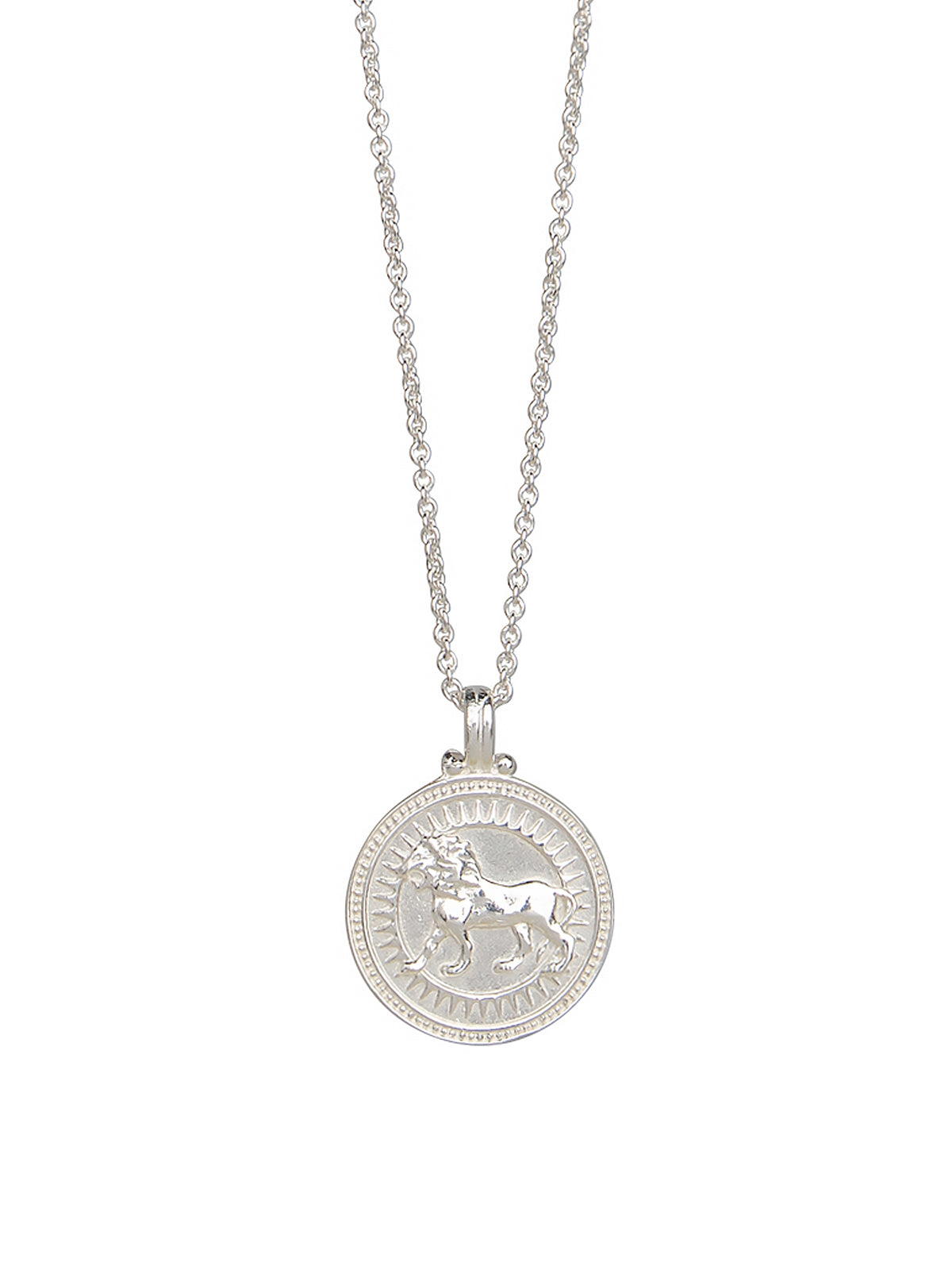 Leo Zodiac Horoscope Necklace. Gender Neutral. Sterling Silver