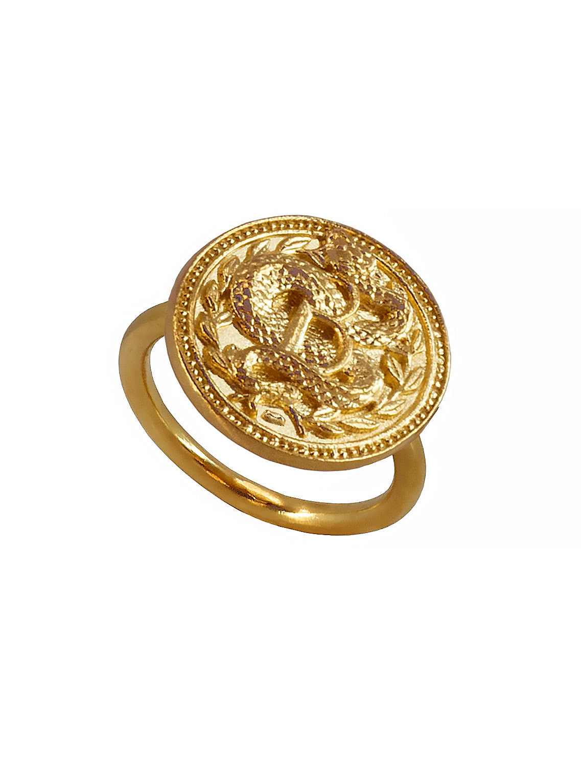 Blood type B Negative Ring. 23ct Gold plated Sterling Silver.Grupo sanguineo Anillo, Dorado