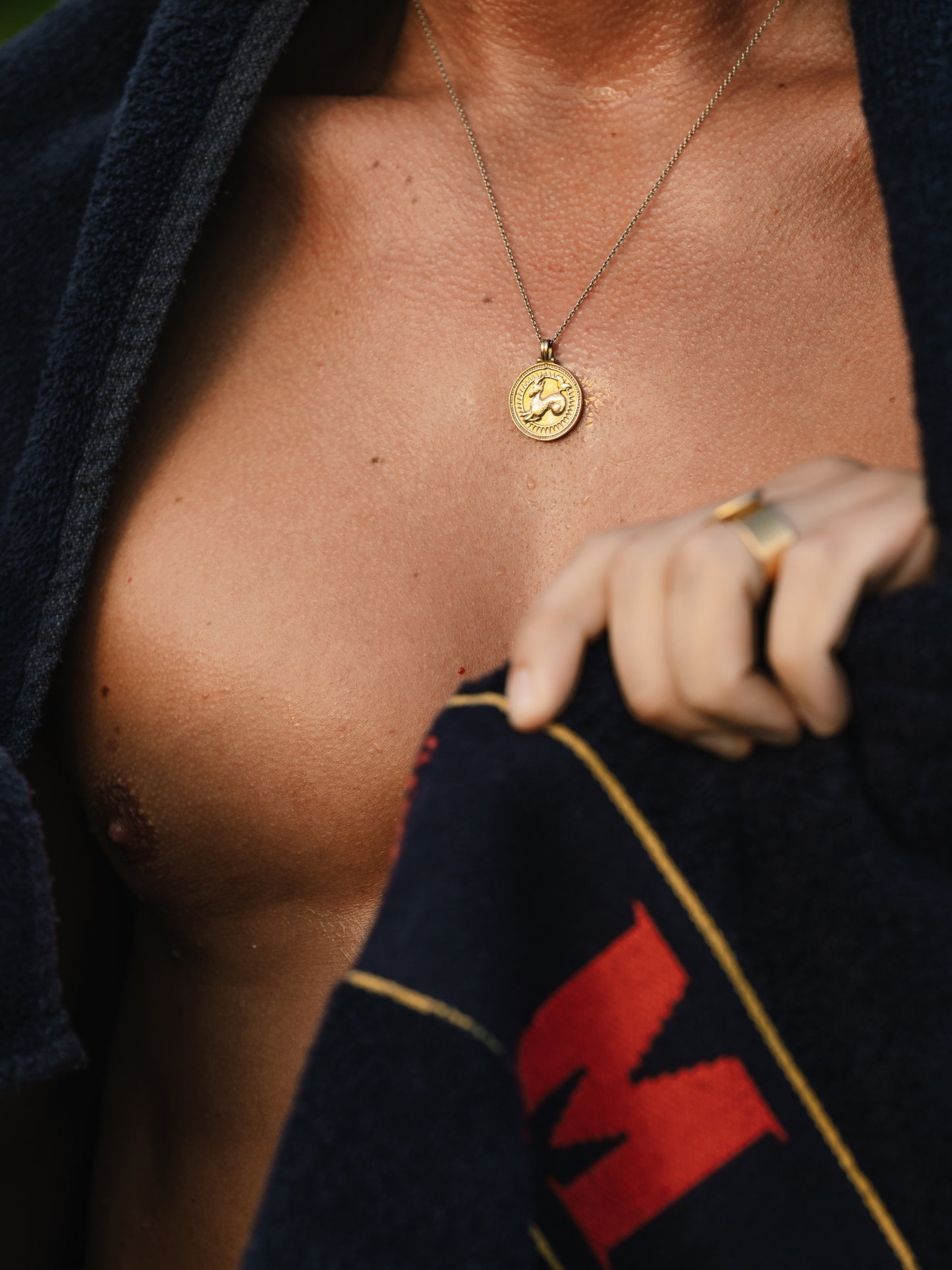 Capricorn Zodiac Horoscope Necklace. Gender Neutral. Gold Vermeil