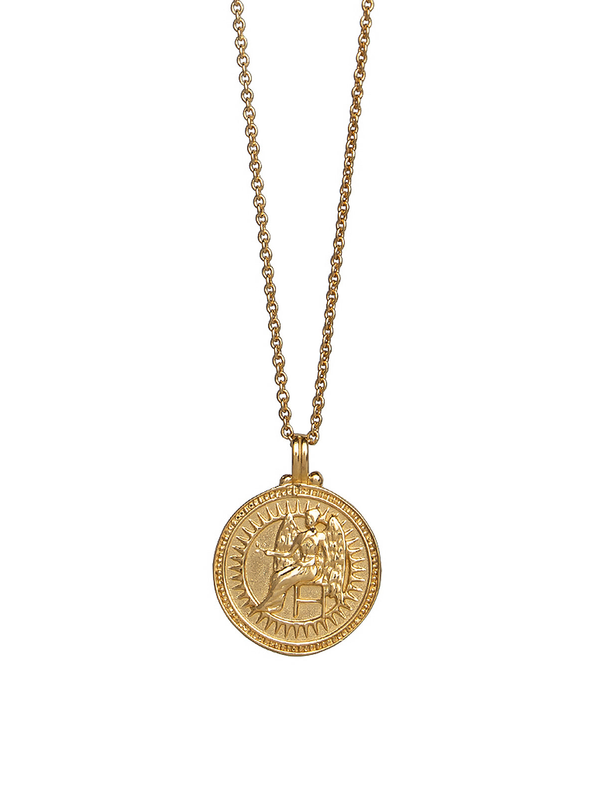 Virgo. 18ct Solid Gold Star Sign Necklace. The pendant features an Evil Eye on the back to ward off any naughty behavior aimed at you, Our logo and the 750 Hallmark for 18ct Gold.