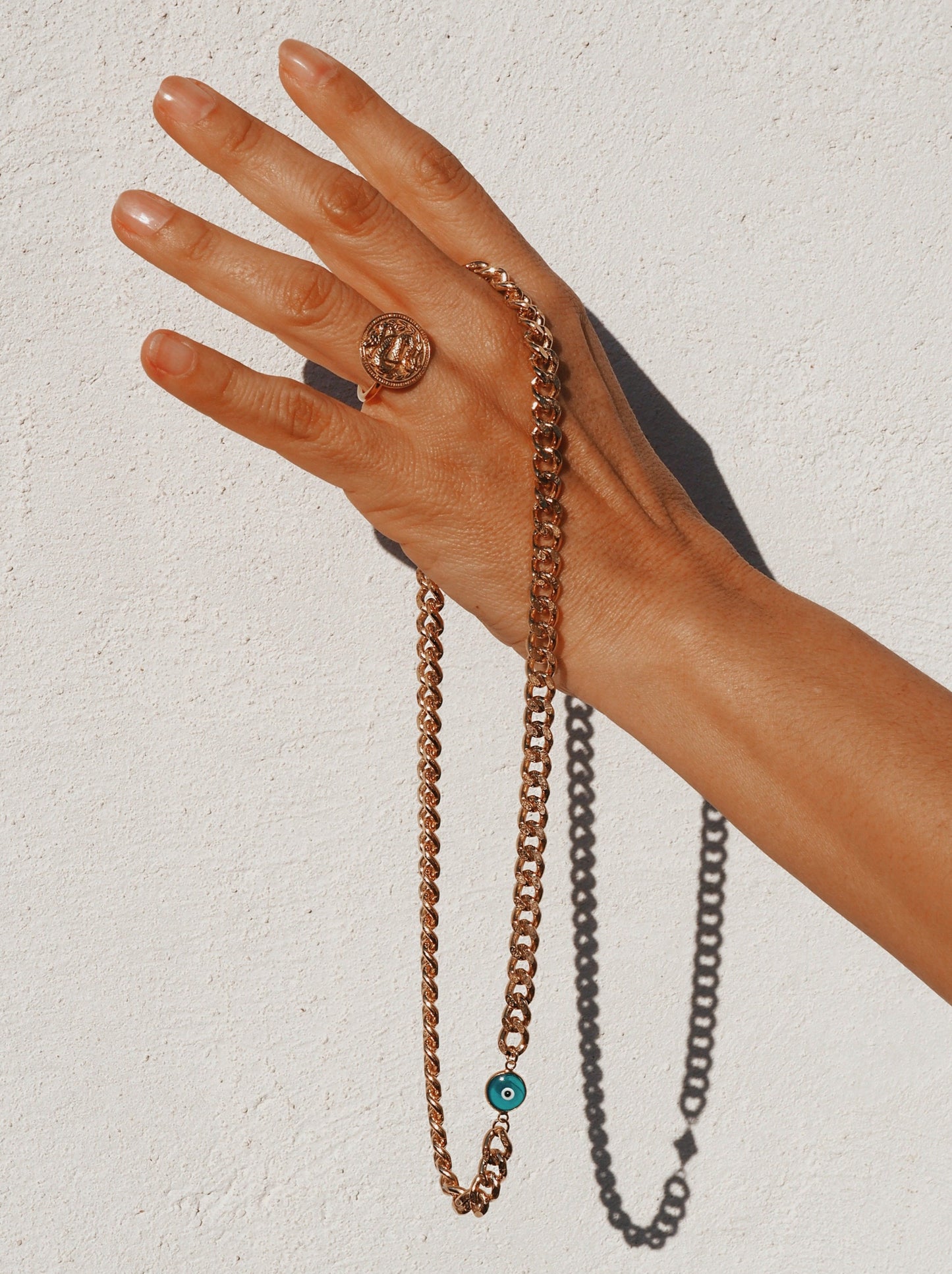 Gold Chunky Nazar Necklace Evil Eye