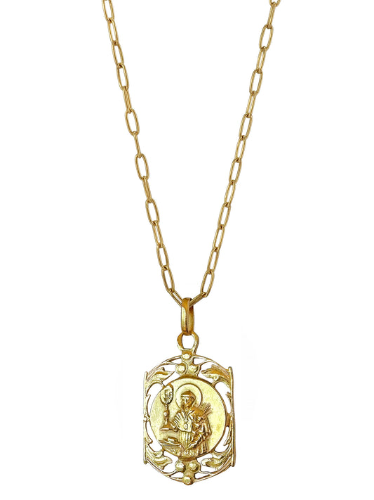 st Raymond Necklace, Gold Plated sterling Silver, gender neutral