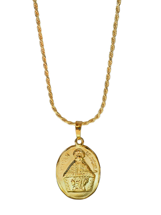 Virgen de Juquila Necklace, from Oaxaca. Gold plated Silver. Gender Neutral