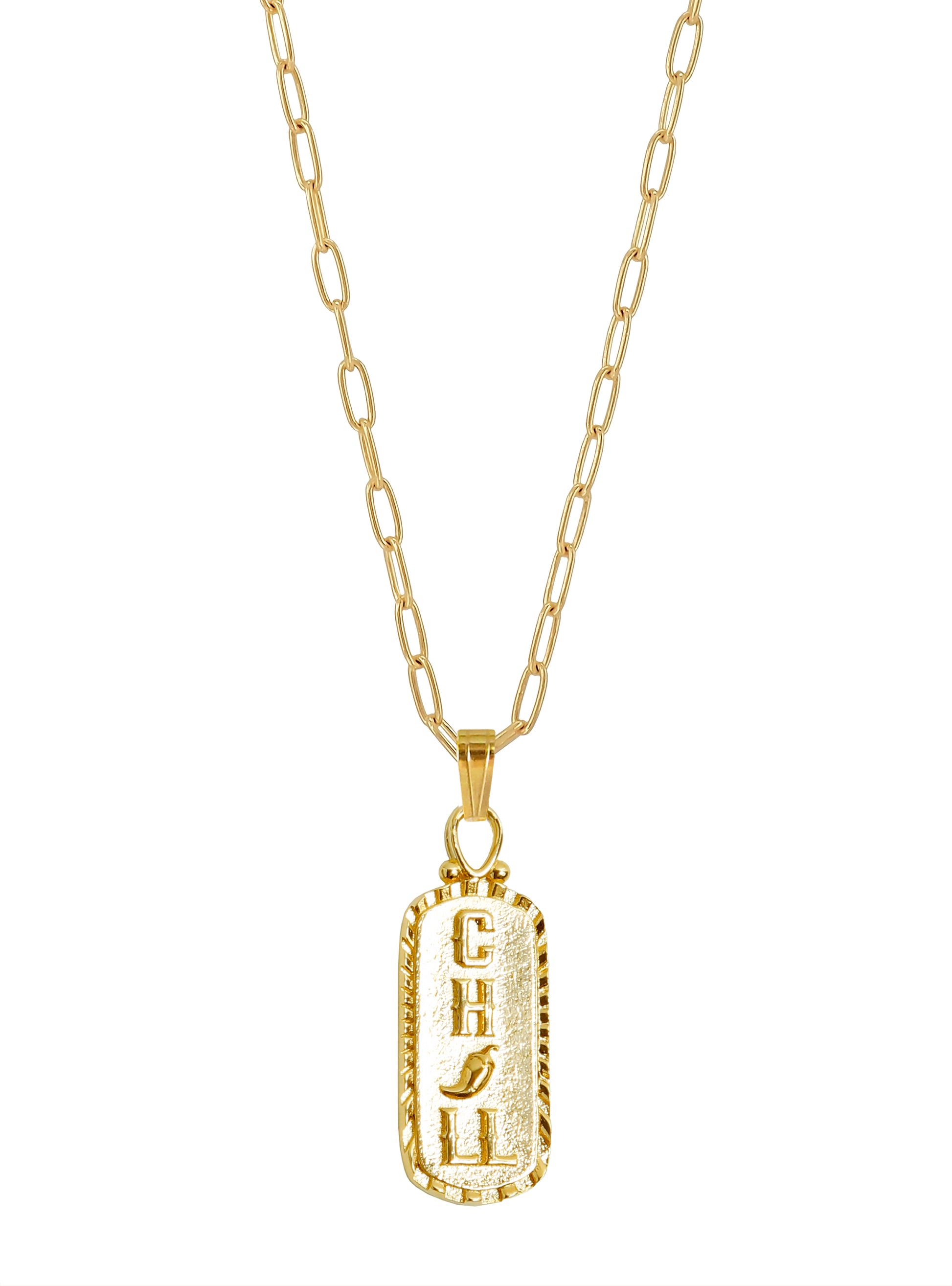 Chill Talisman Necklace, Gold plated Silver, Gender Neutral