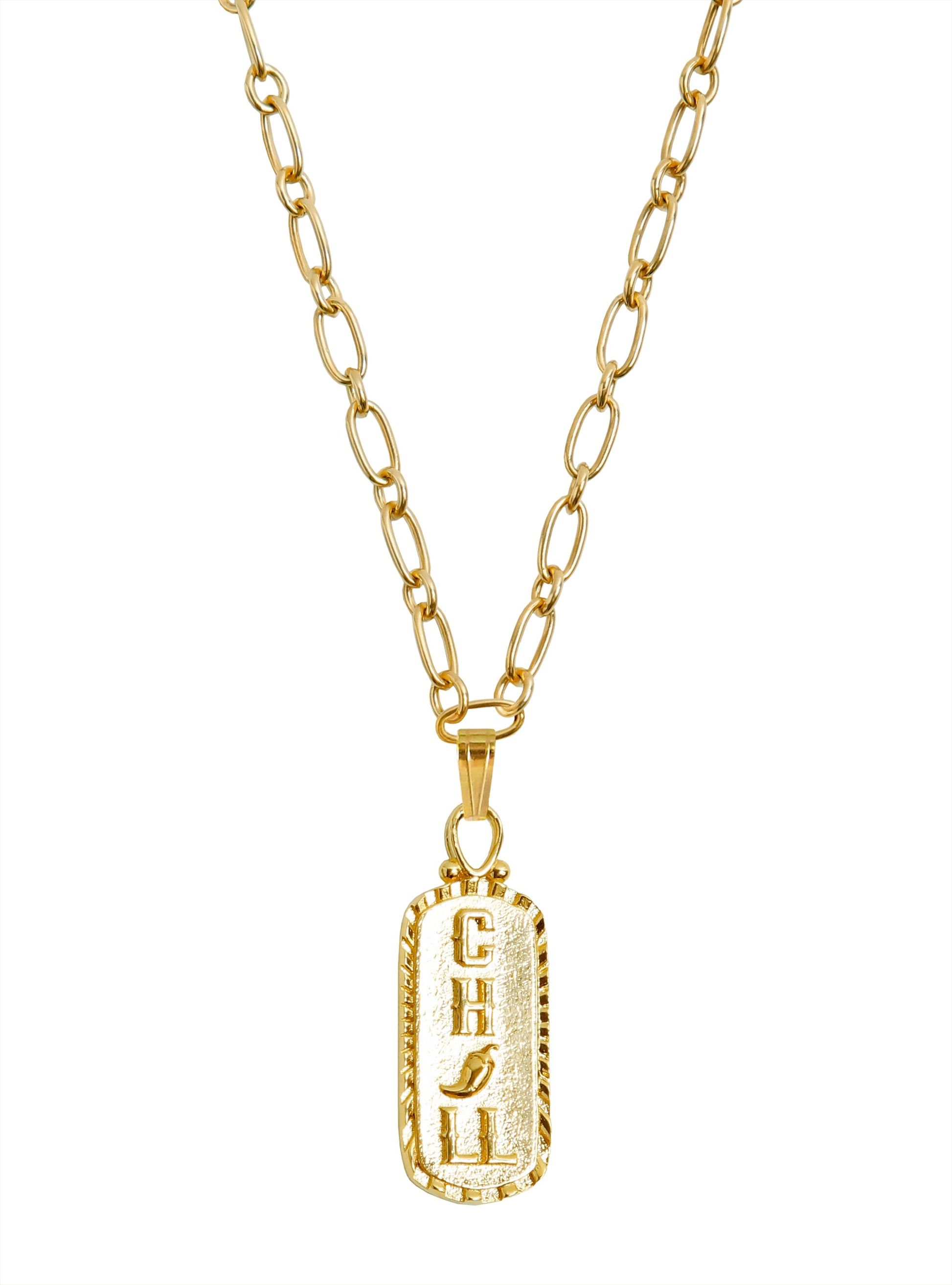 Chill Talisman Necklace, Gold plated Silver, Gender Neutral