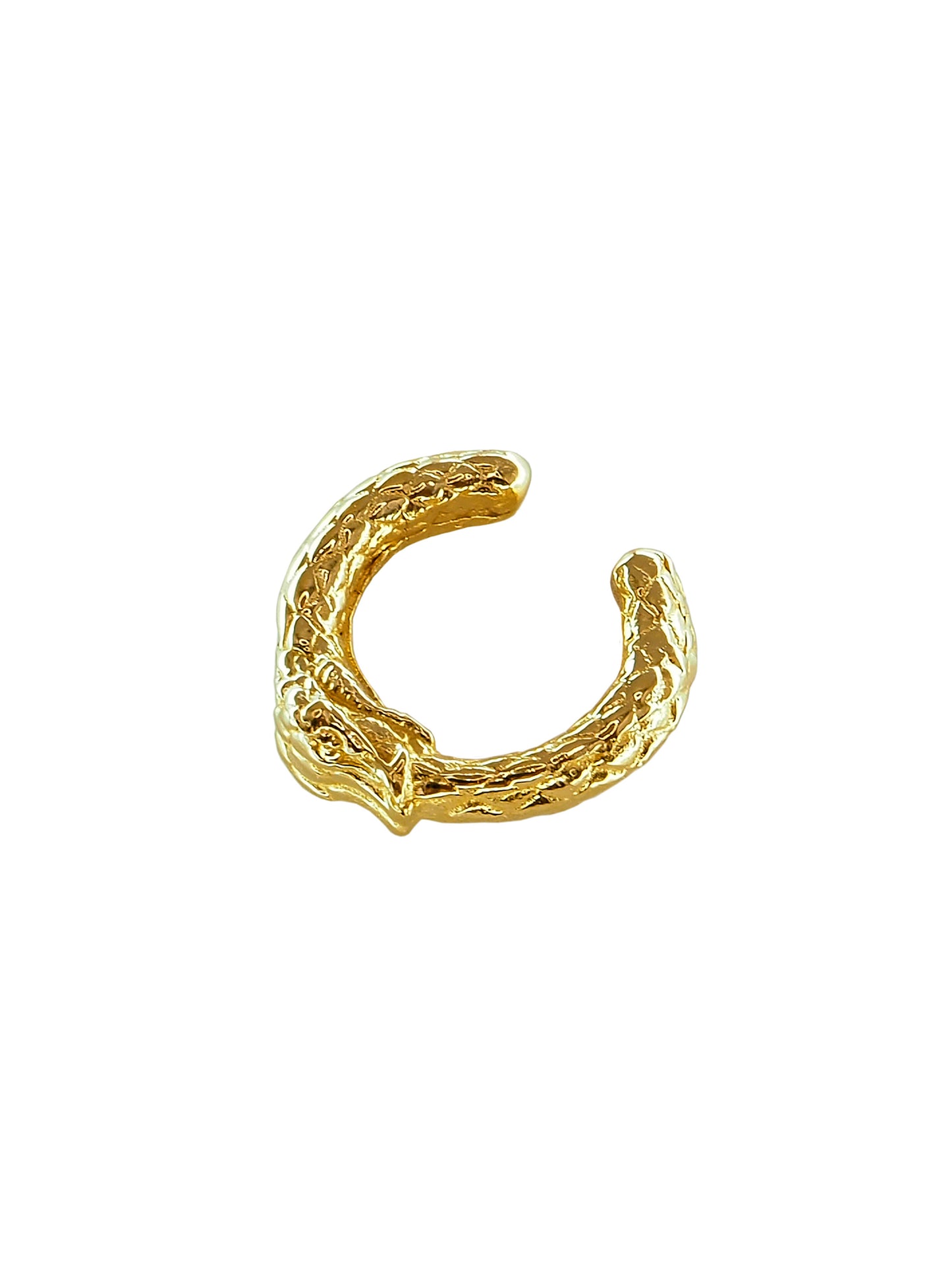 The Ouroboros Earcuff embodies Eternal Love and Infinite Power, symbolised by the mythic Ouroboros. Gold Vermeil on Sterling Silver, Gender Neutral