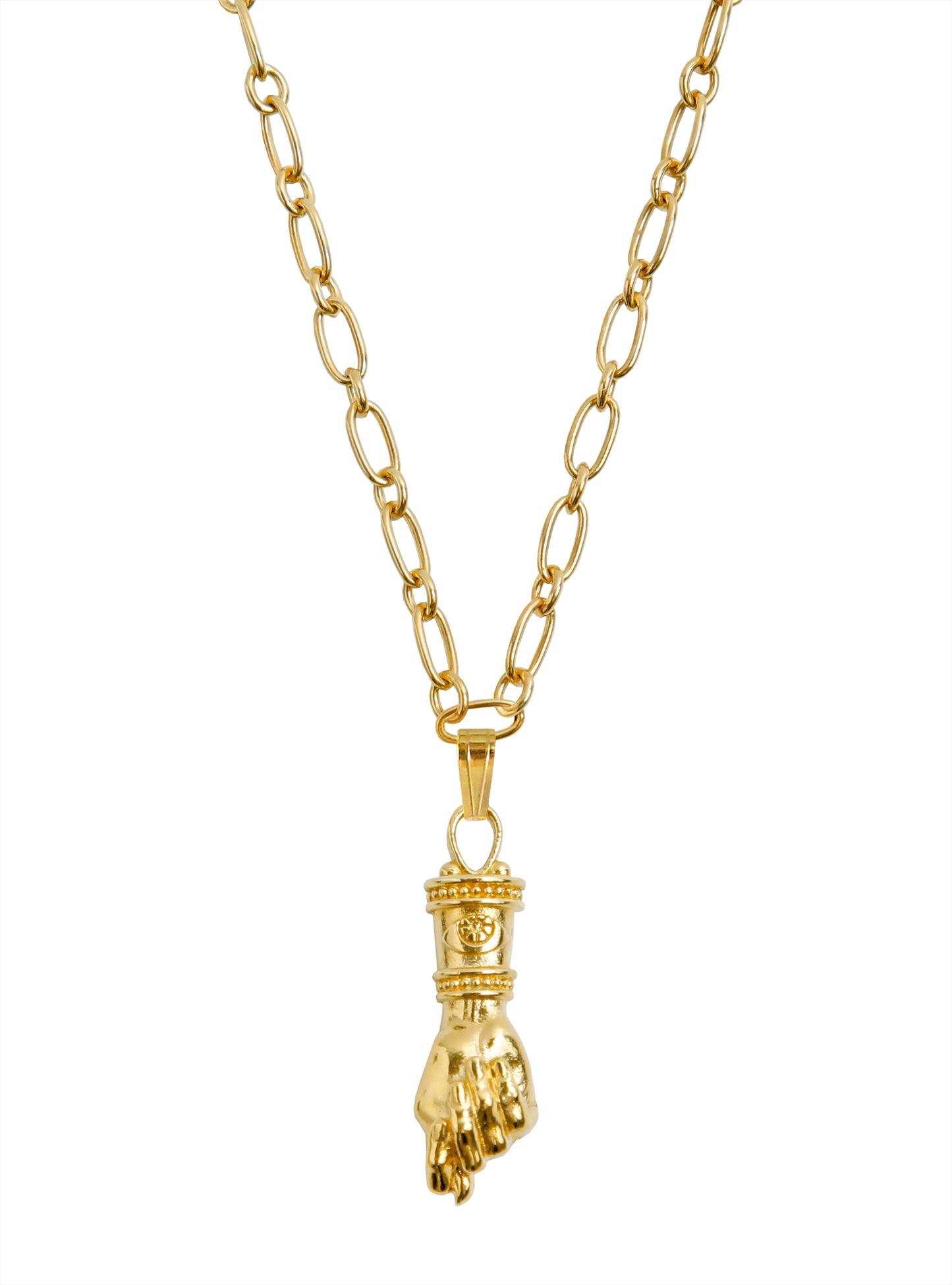 Mano Figa Talisman Necklace, Gold plated Silver, Gender Neutral