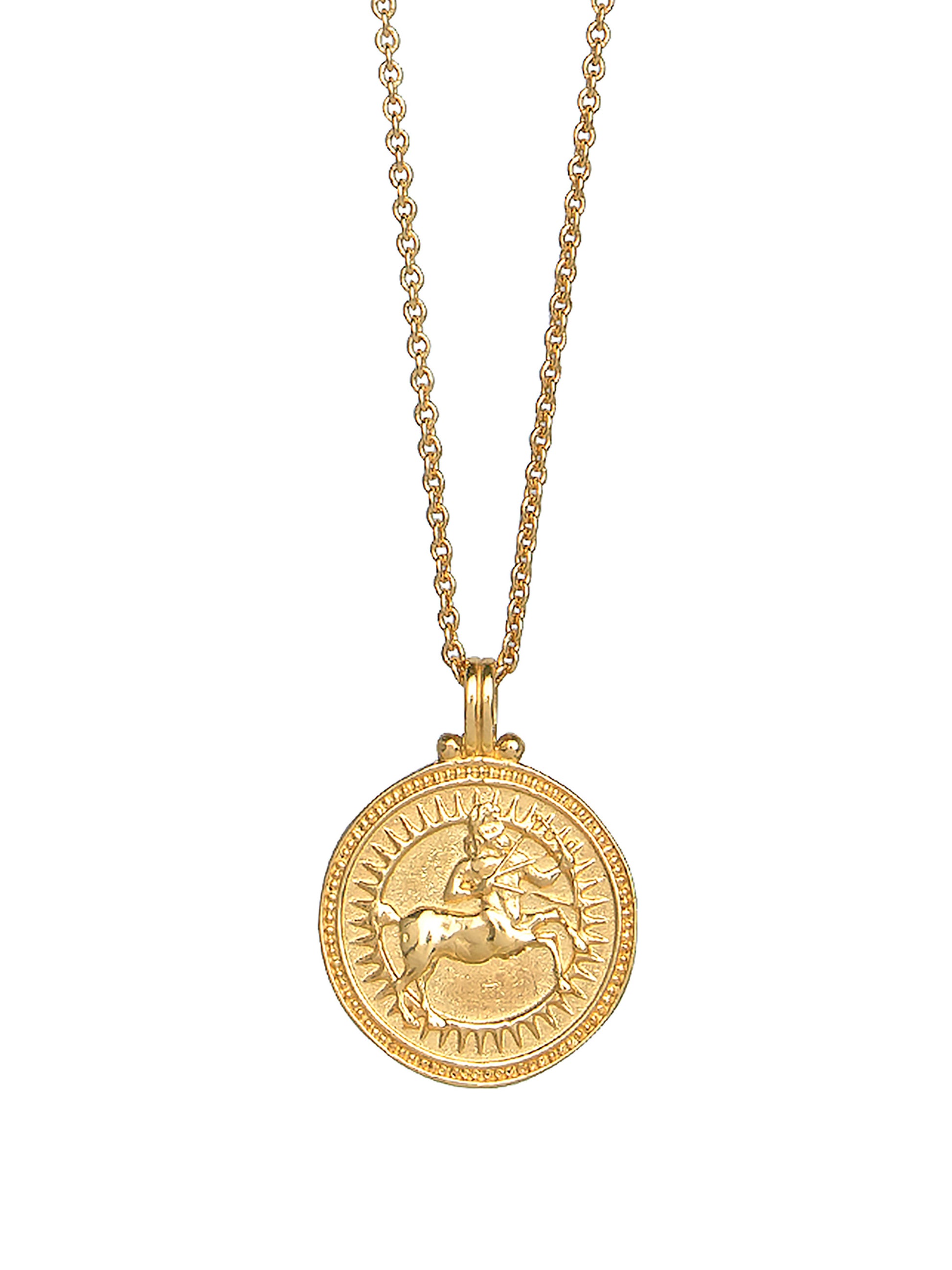 Saggitarius Zodiac Horoscope Necklace. Gender Neutral. Gold Vermeil