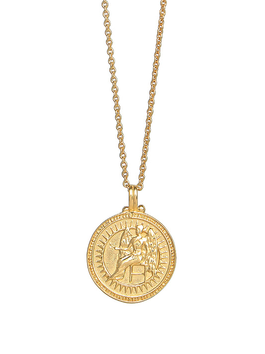 Virgo Zodiac Horoscope Necklace. Gender Neutral. Gold Vermeil