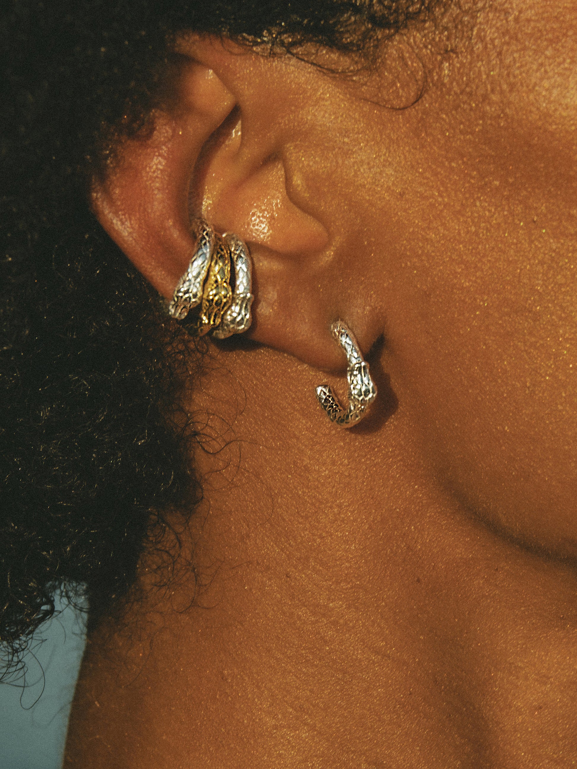 The Ouroboros Earcuff embodies Eternal Love and Infinite Power, symbolised by the mythic Ouroboros. Gold Vermeil on Sterling Silver, Gender Neutral