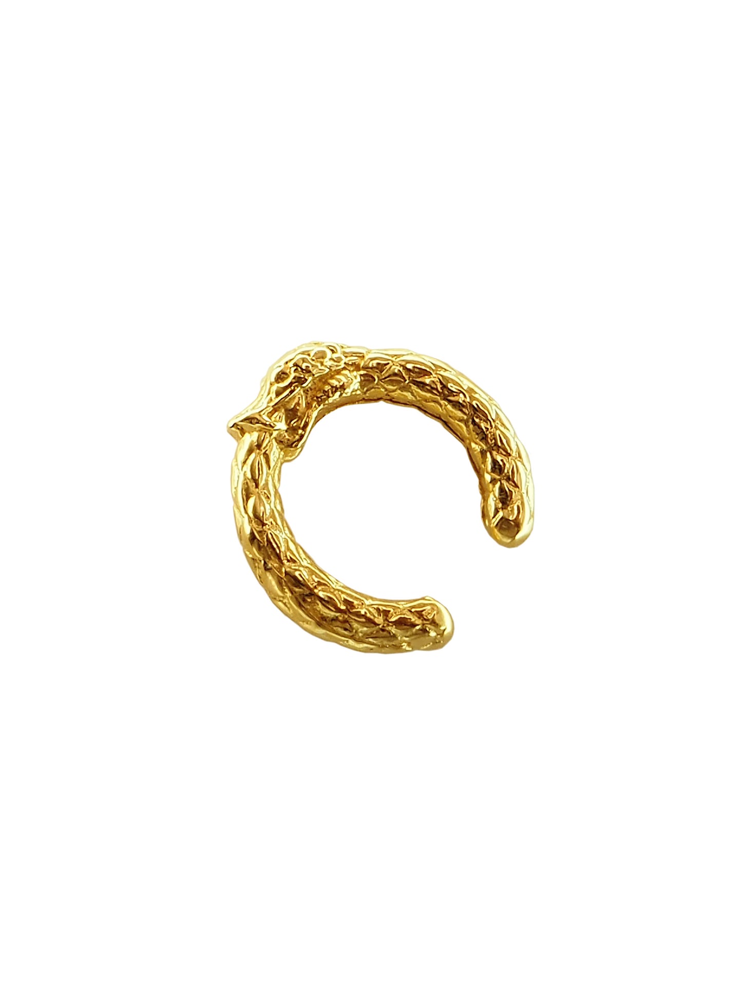 The Ouroboros Earcuff embodies Eternal Love and Infinite Power, symbolised by the mythic Ouroboros. Gold Vermeil on Sterling Silver, Gender Neutral