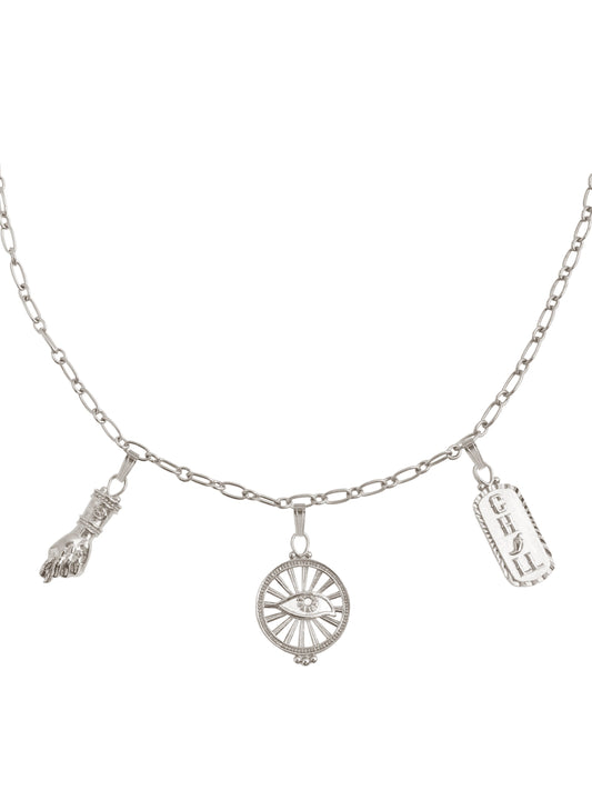 Talisman Necklace, Featuring three powerful talismans. 925 Sterling Silver. Gender Neutral