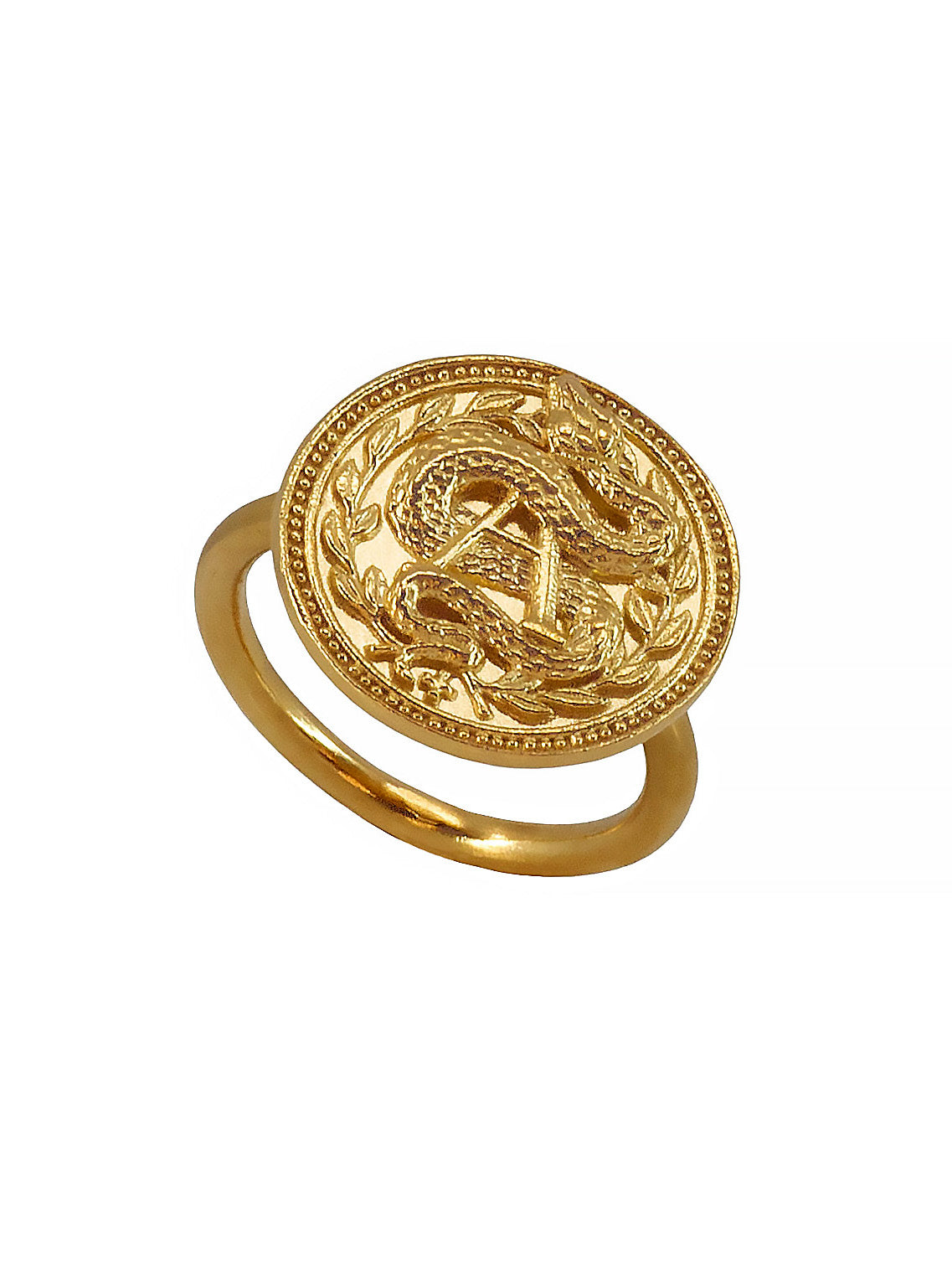 Blood type A Positive Ring. 23ct Gold plated Sterling Silver.Grupo sanguineo Anillo, Dorado