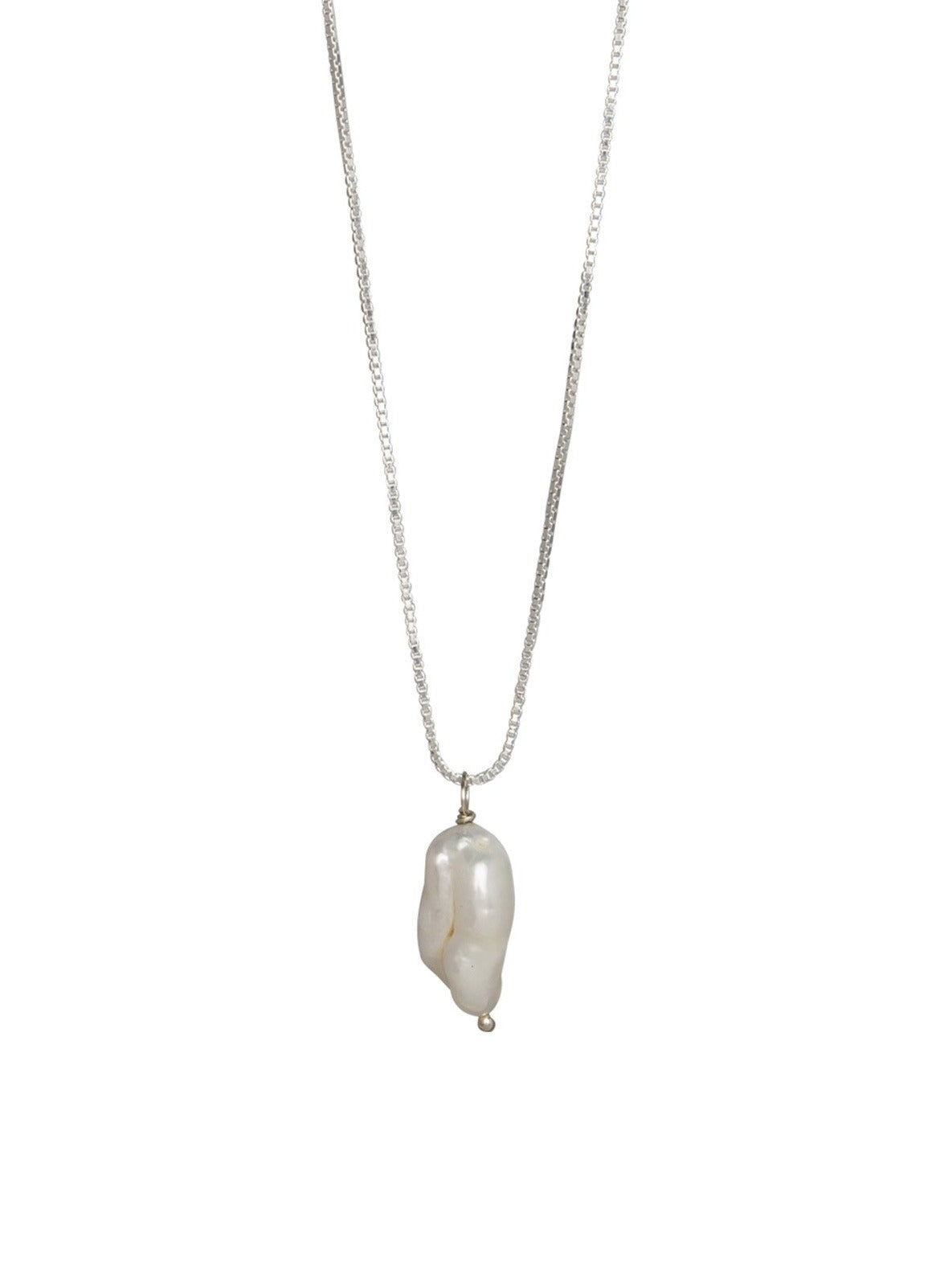 Baroque Freshwater Pearl Drop Necklace Sterling Silver