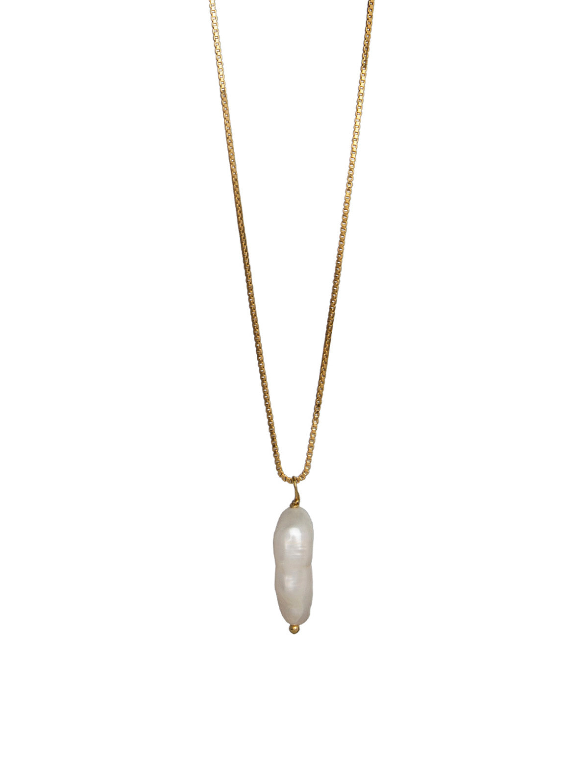 Baroque Freshwater Pearl Drop Gold Necklace