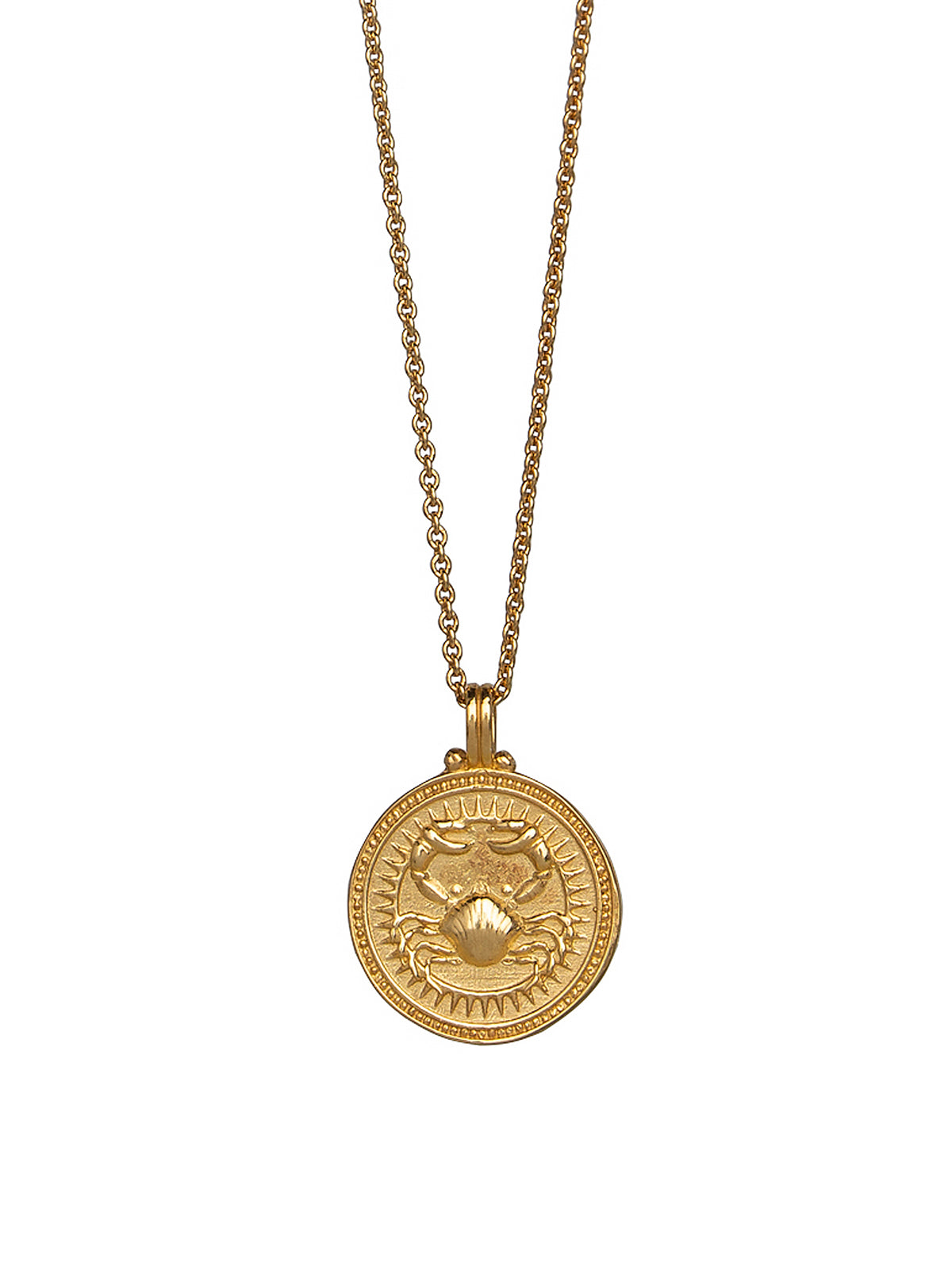 Cancer. 18ct Solid Gold Star Sign Necklace. The pendant features an Evil Eye on the back to ward off any naughty behavior aimed at you, Our logo and the 750 Hallmark for 18ct Gold.