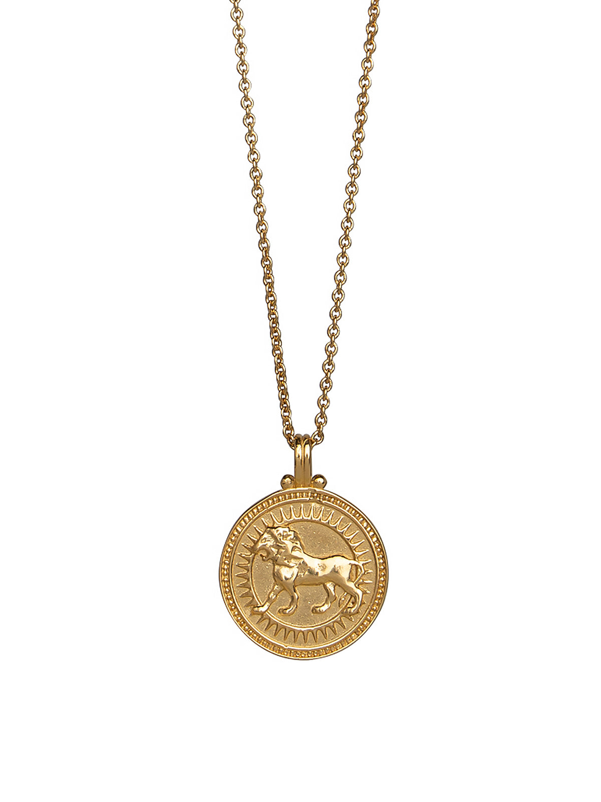 Leo. 18ct Solid Gold Star Sign Necklace. The pendant features an Evil Eye on the back to ward off any naughty behavior aimed at you, Our logo and the 750 Hallmark for 18ct Gold.