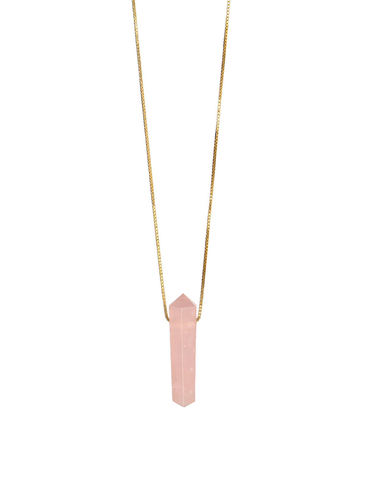 Rose Quartz Necklace Gender Neutral. Vermeil