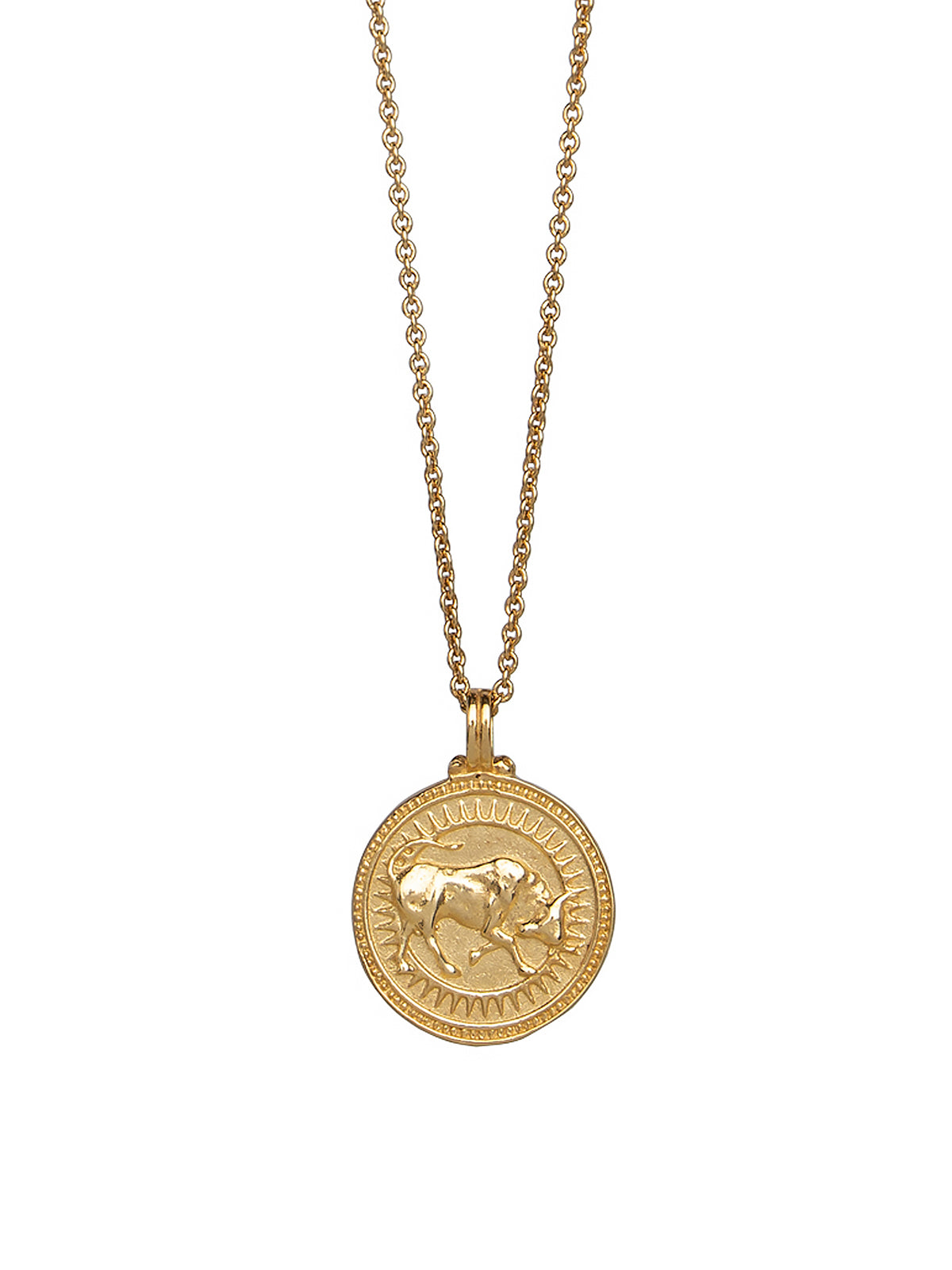 Taurus. 18ct Solid Gold Star Sign Necklace. The pendant features an Evil Eye on the back to ward off any naughty behavior aimed at you, Our logo and the 750 Hallmark for 18ct Gold.