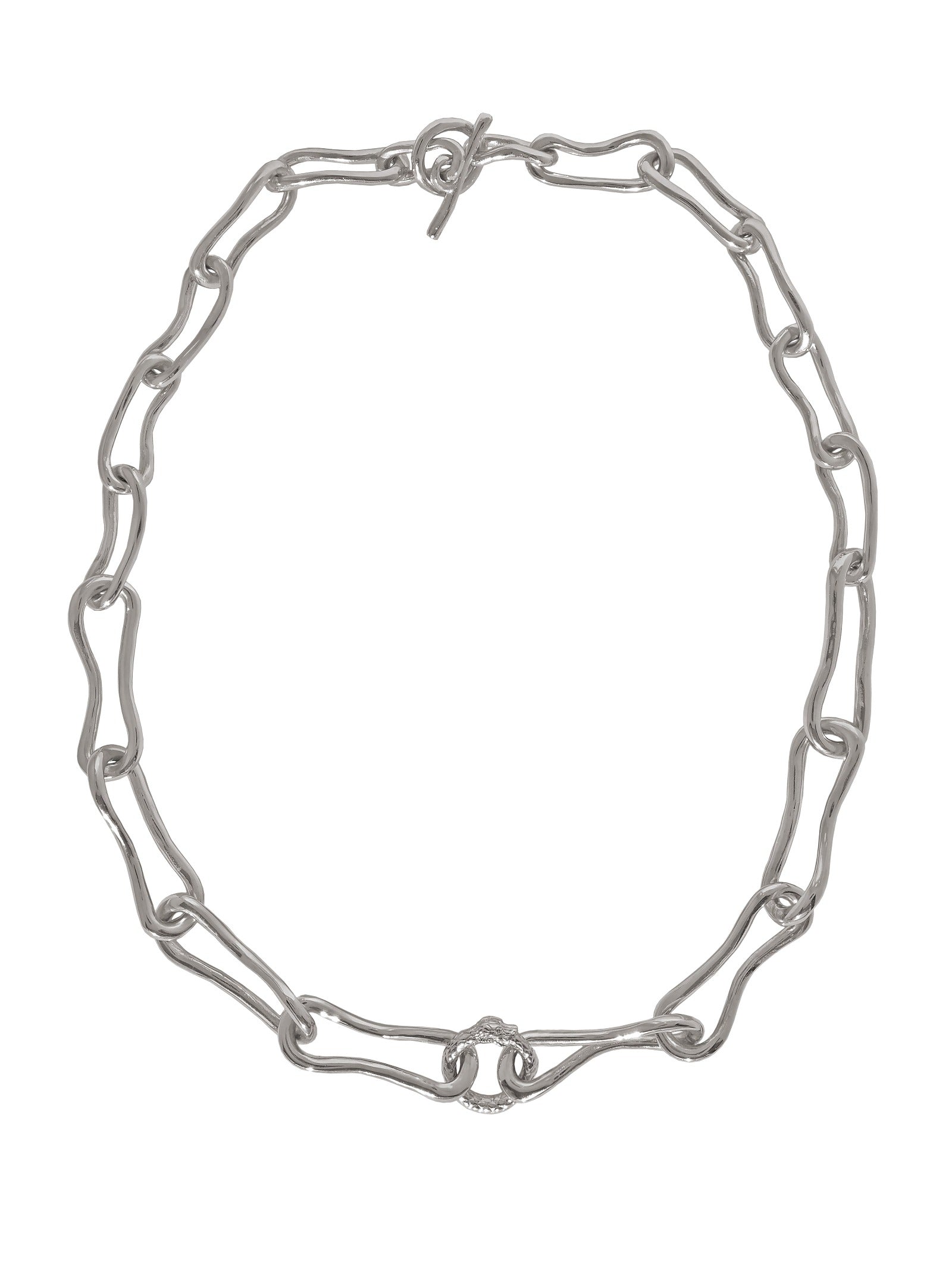 Ouroboros Chunky Necklace. Silver Plated. Gender Neutral
