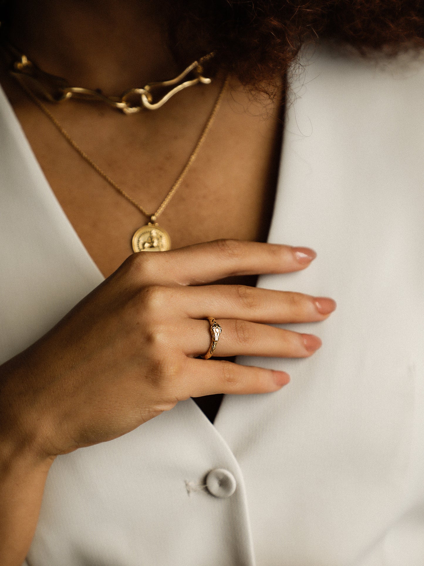 Ouroboros Ring. Gold Plated. gender neutral