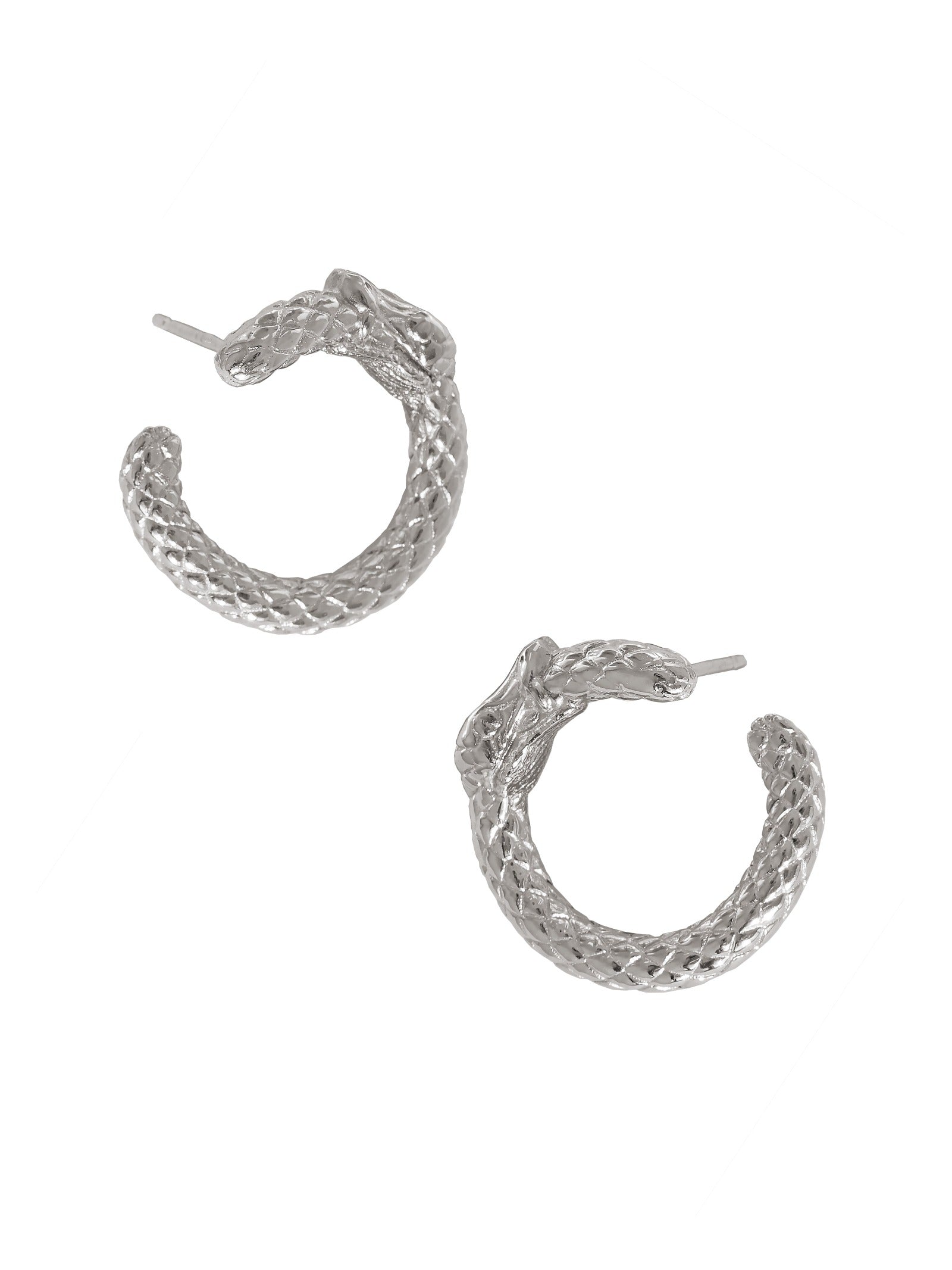 Ouroboros Hoop Earrings. 925 Sterling Silver. Gender Neutral