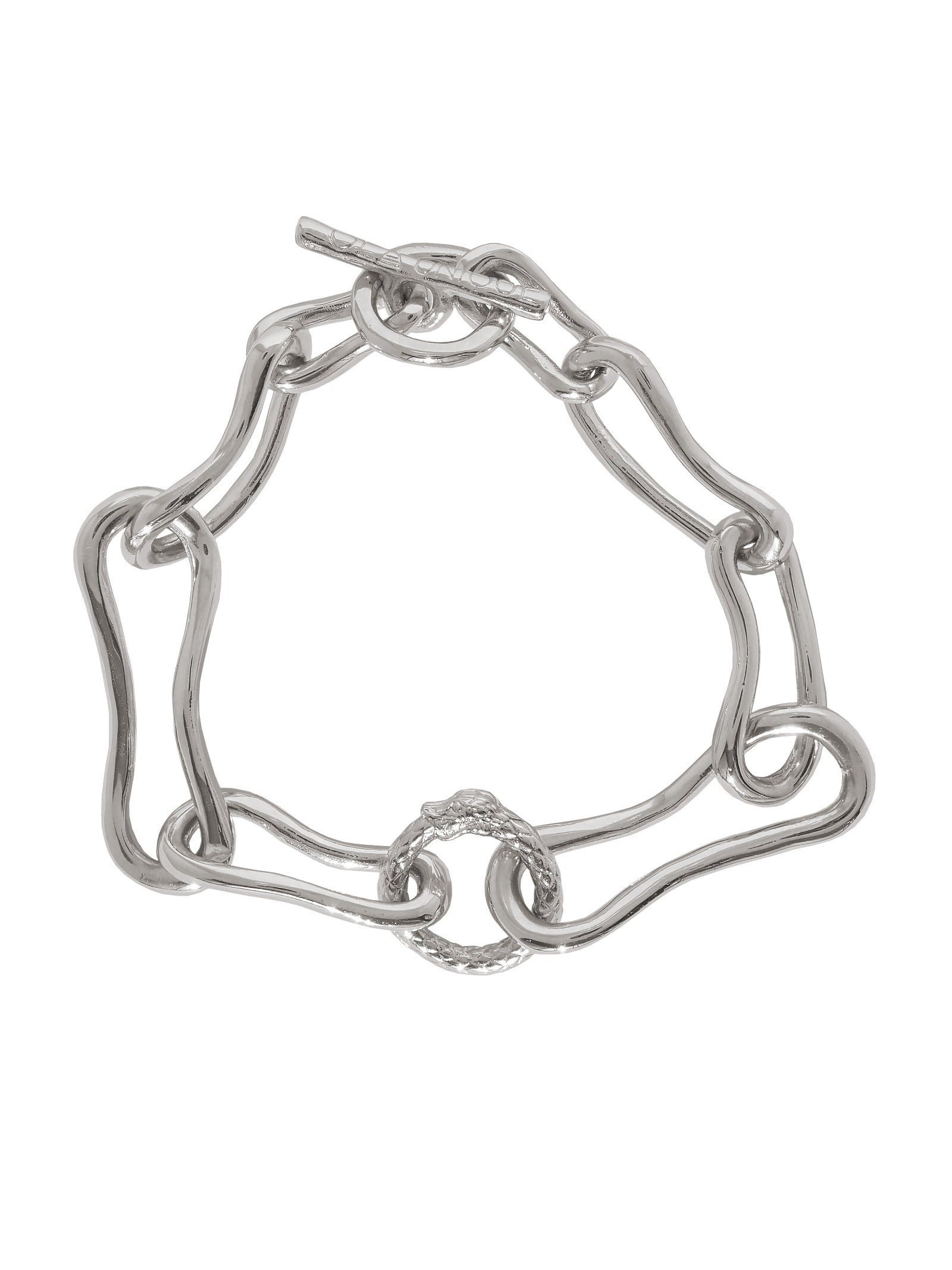 Ouroboros Chunky Bracelet. Silver Plated. Gender Neutral