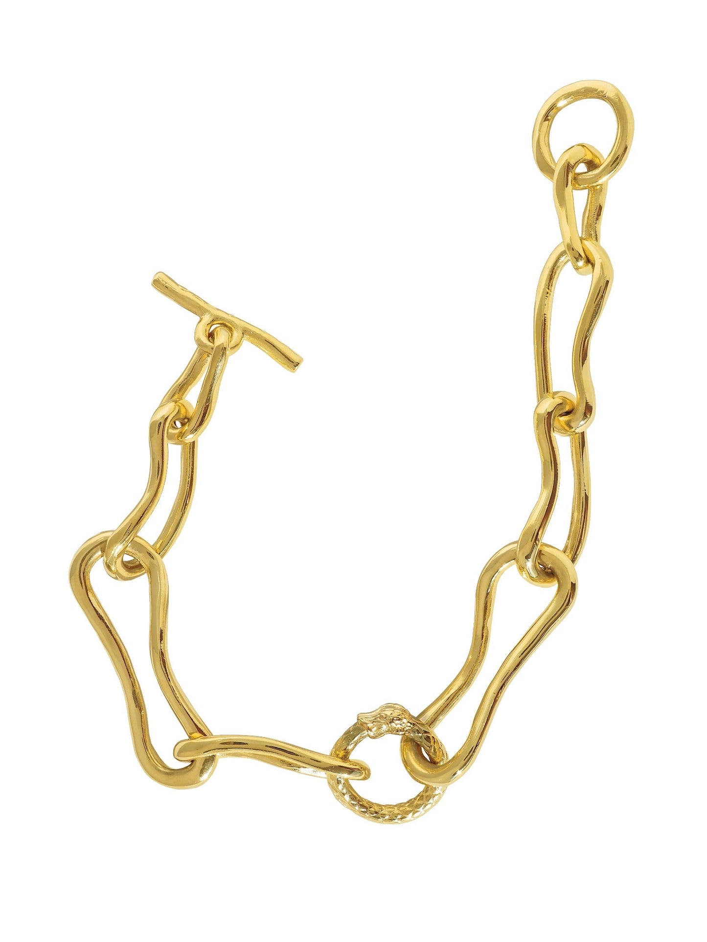 Ouroboros Chunky Bracelet. Gold Plated